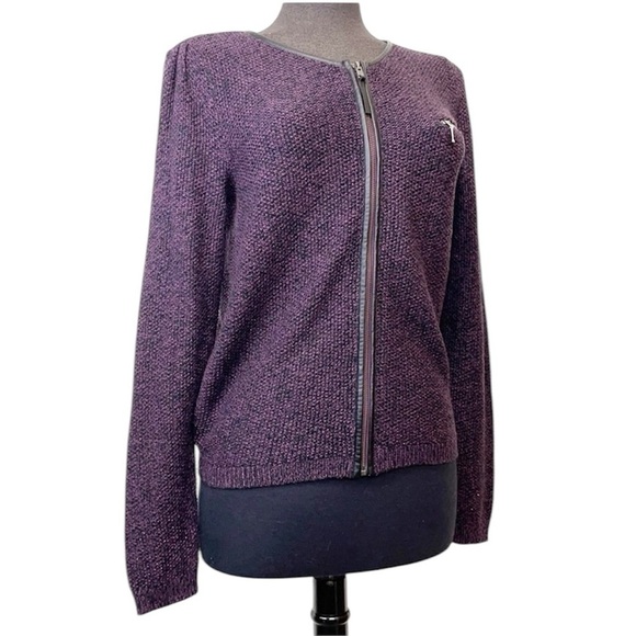 Trouve – Purple and Black Zip Up Knit Jacket – SZ XS Business Career - Picture 1 of 11